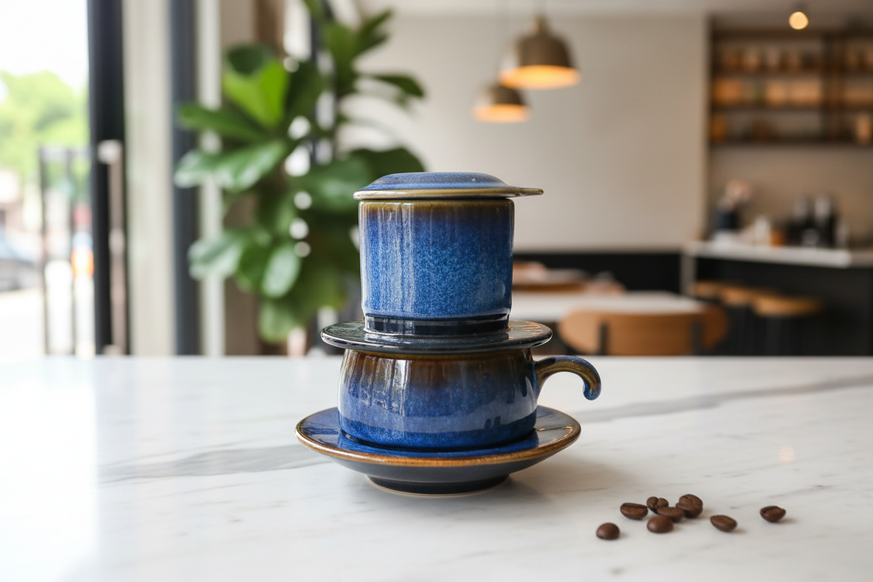 PHIN陶器製コーヒーフィルター セルリアンブルー - node.