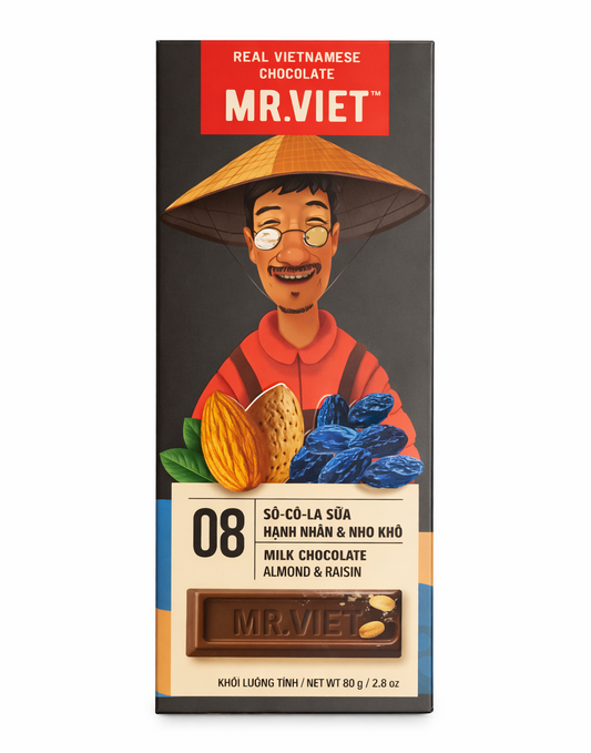 Mr.Viet MILK CHOCOLATE ALMOND & RAISIN(80g)