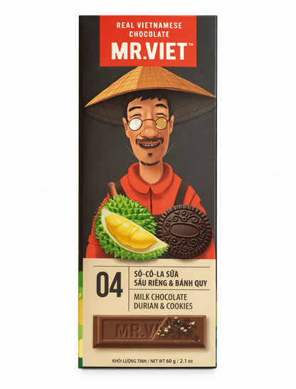 Mr.Viet MILK CHOCOLATE DURIAN & COOKIES(60g)